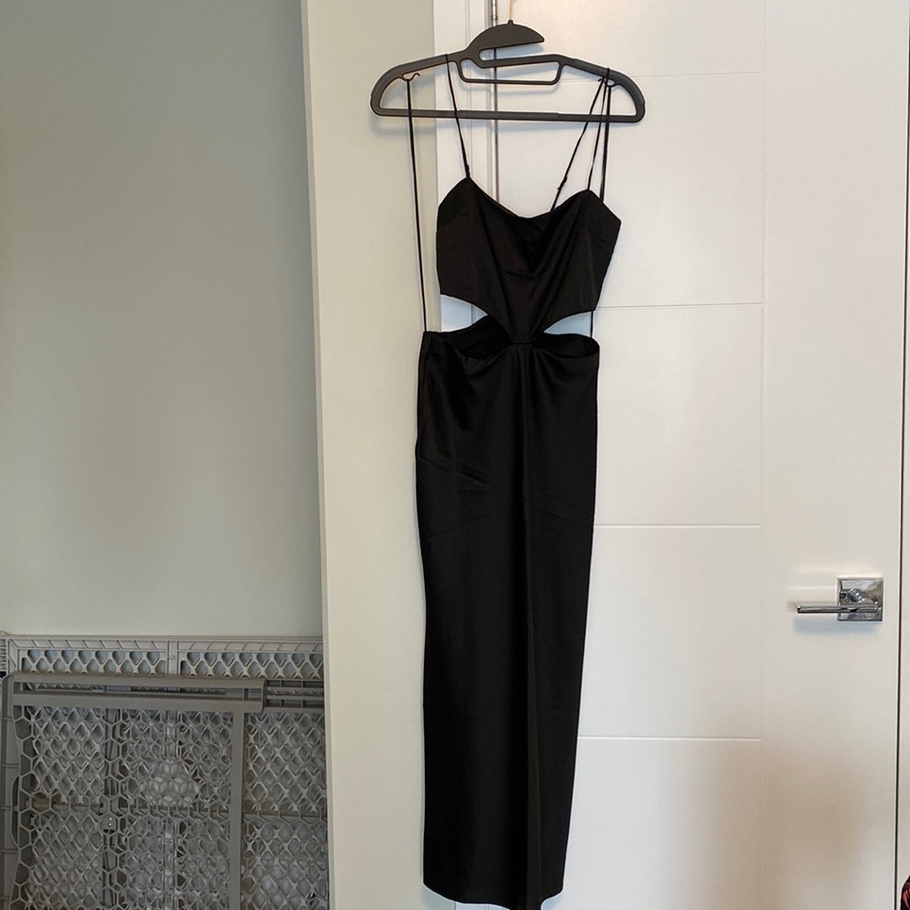 Abercrombie side cutout slip midi dress